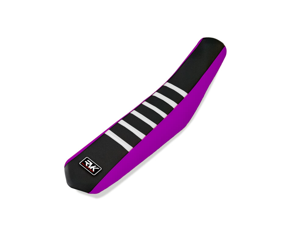 Housse de selle – Noir – Violet – Bandes Blanches