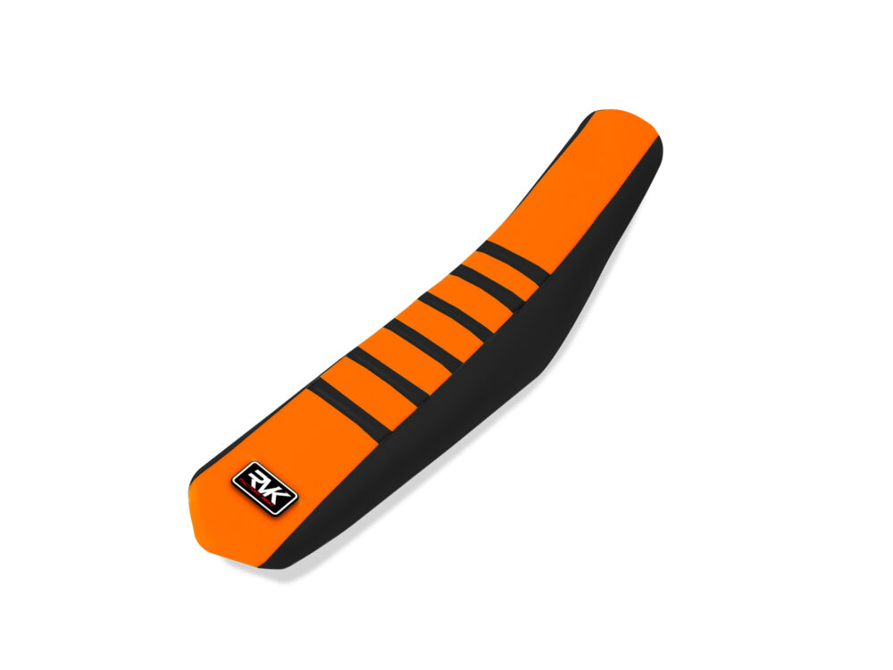 Housse de selle – Orange / Noir / Bandes Noires