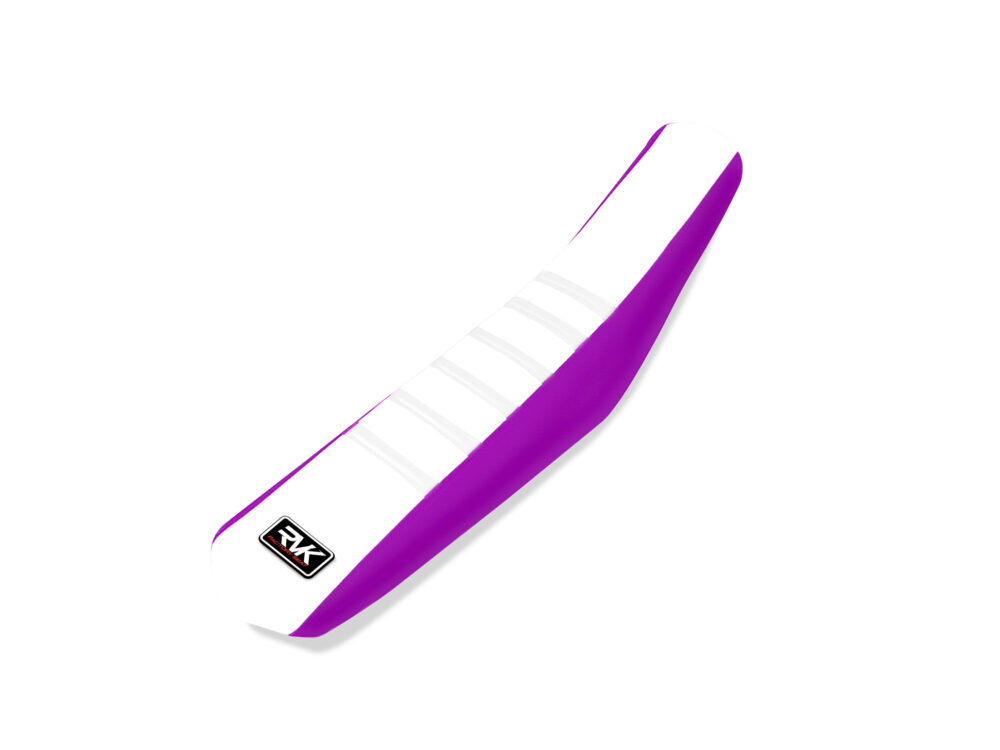 Housse de selle – Blanc / Violet / Bandes Blanches