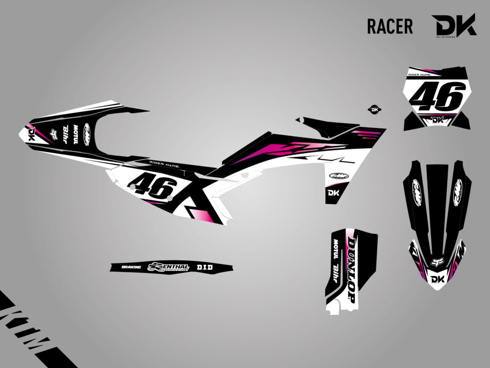 Kit Déco KTM RACER – Violet Rose Blanc